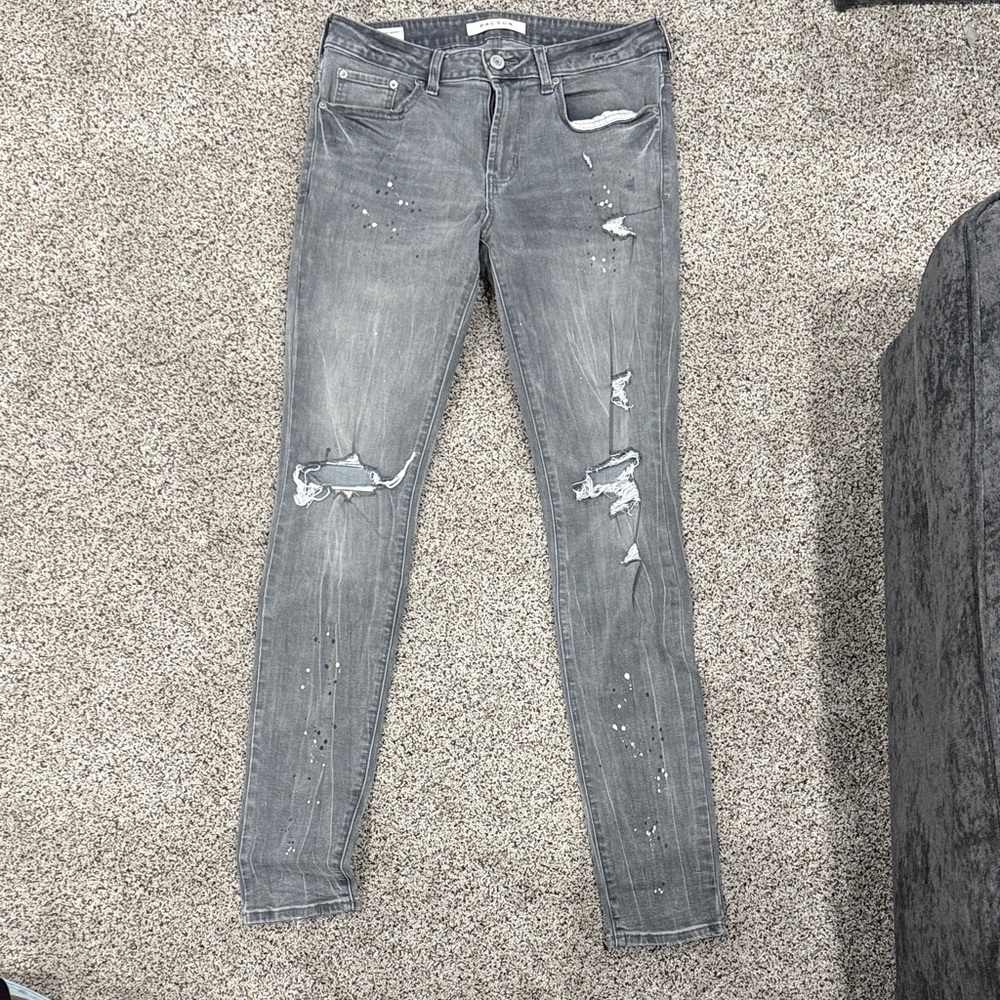 PacSun Gray Distressed Stacked Skinny Jeans size 30x32 smoke free home